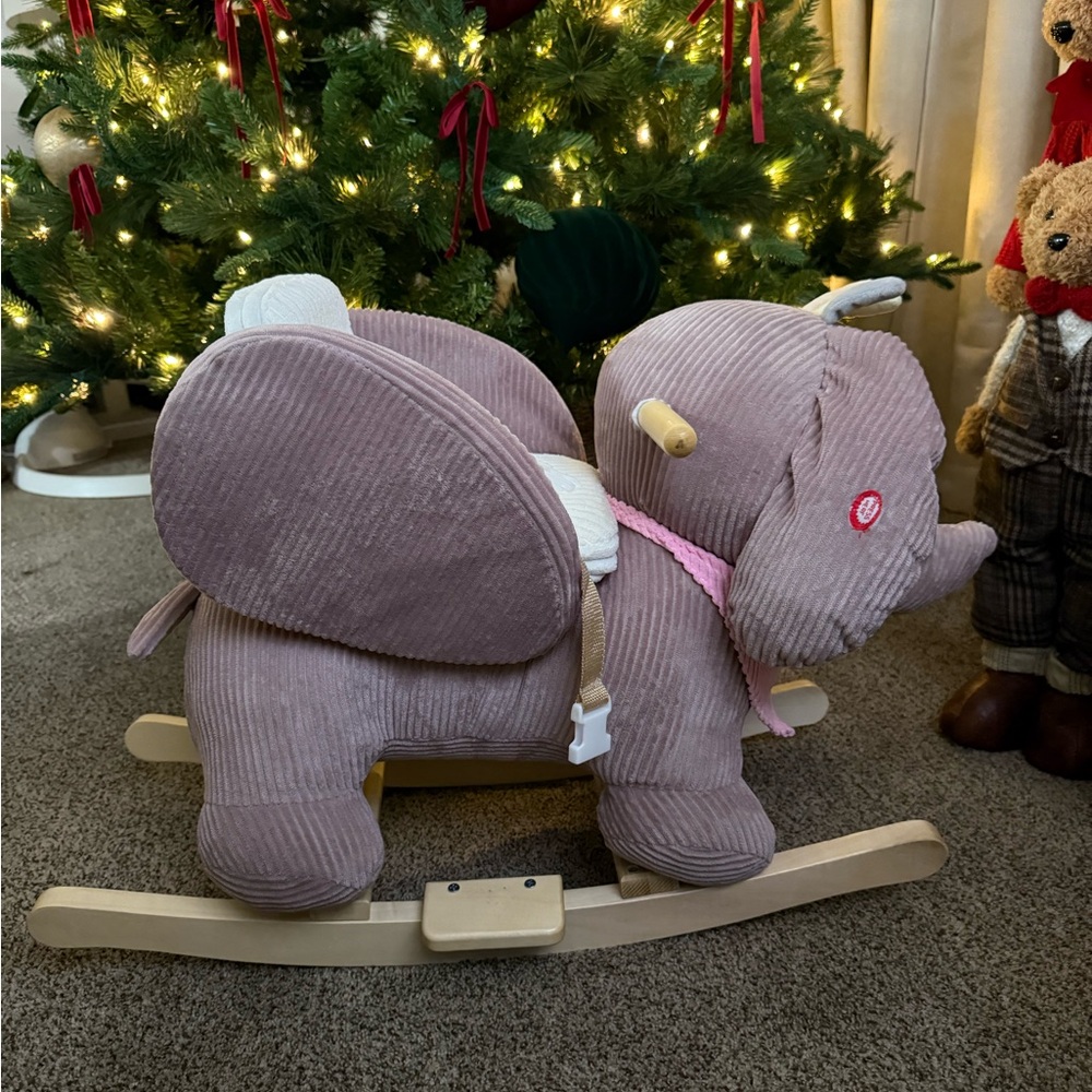 Cuddly Brown Elephant Rocker for Kids